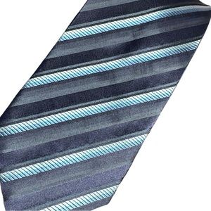 💋 4 FOR $50 / MEN'S SIGNATURE CARRINGTON 100% SILK BLUE STRIPED TIE (NWT)